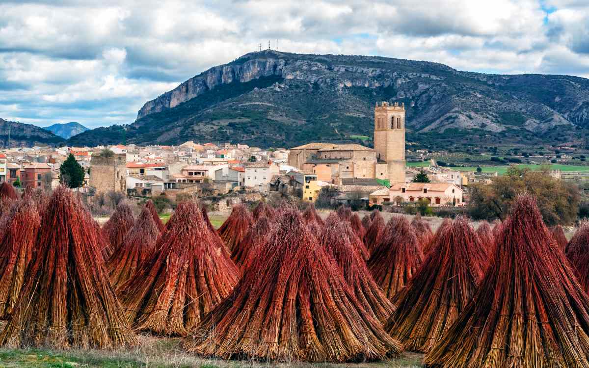 View of Priego and its emblematic reddish cones.