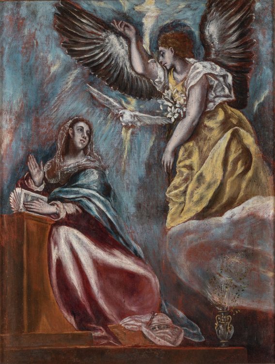The Annunciation, by El Greco, a piece from the Women in the Zuloaga Collection. Seven Centuries of Art