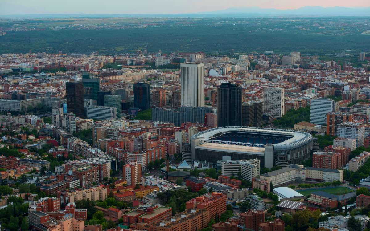 Aerial view of Bernabéu and its surroundings