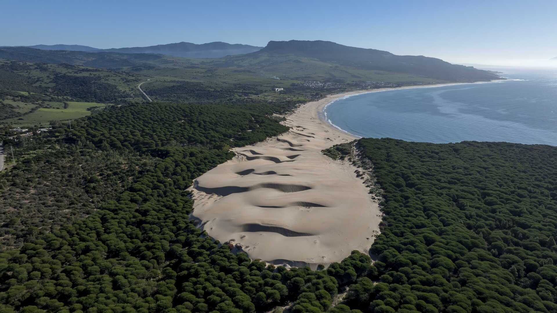 Aerial view of Bolonia Beach in Cádiz. | Dreamstime